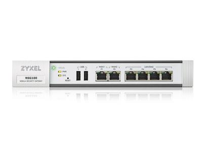 Zyxel NSG100, Nebula Cloud Manage Security Gateway, 2x WAN/4x LAN, Optional: IDP, fanless
