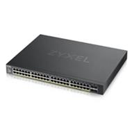 Zyxel XGS1935-52HP-EU0101F 52-port Smart Managed PoE Switch, 48x gigabit RJ45, 4x 10GbE SFP+, PoE budget 375W