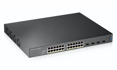 Zyxel XGS2210-28HP, 28-port Managed Layer2+ Gigabit Ethernet switch, 24x Gigabit metal + 4x 10GbE SFP+ ports, PoE 802.3a